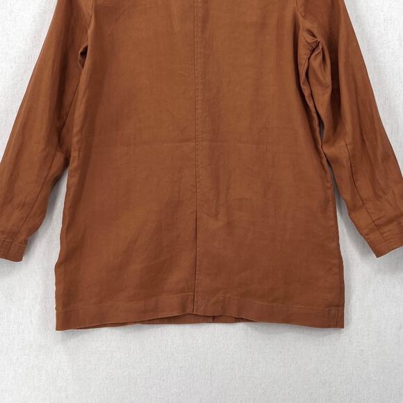 MADEWELL Linen Dorset Blazer Womens Small Brown Warm Hickory Lightweight Travel - Picture 9 of 15